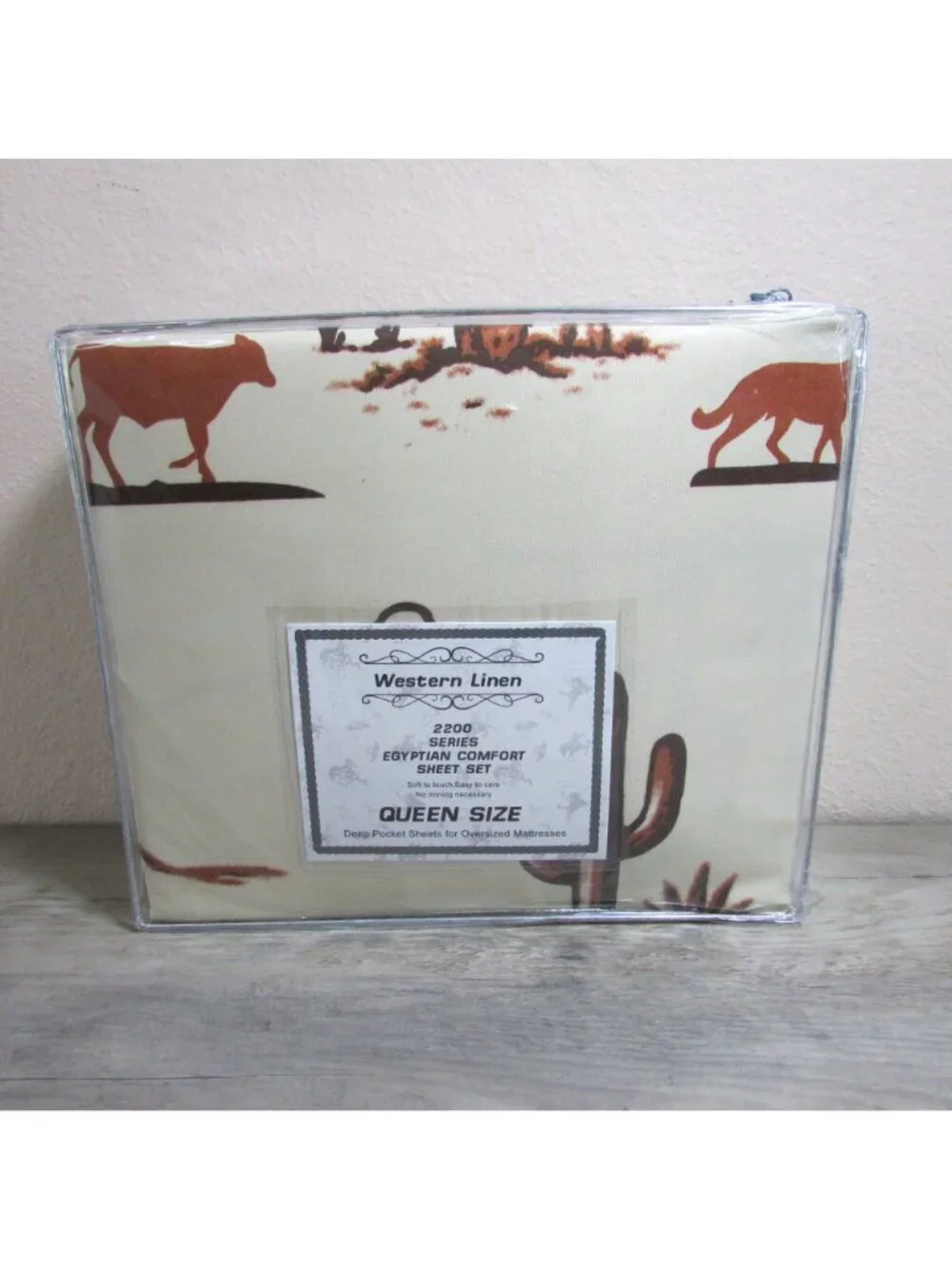 Western Linen Desert Rodeo Western Sheet Set - Beige